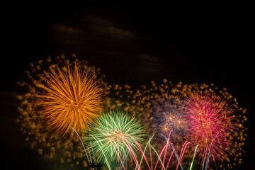 Bursting of Fireworks festival in the night.