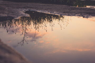 sunrise over the river.