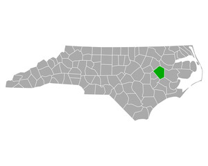 Karte von Pitt in North Carolina © Robert Biedermann
