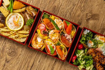 折詰弁当　Typical Japanese lunch box (bento) set