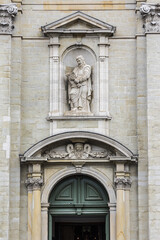 Fototapeta na wymiar Imposing Italian Renaissance Our Lady of St. Peter's Church (O.L.V. - Sint-Pieterskerk, 1629) belongs to St. Peter's Abbey (Sint-Pietersabdij). Ghent, Belgium.