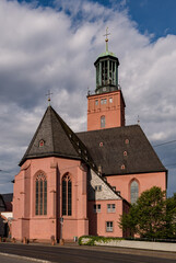 Fototapeta na wymiar Die Evangelische Stadtkirche in Darmstadt in Hessen, Deutschland 