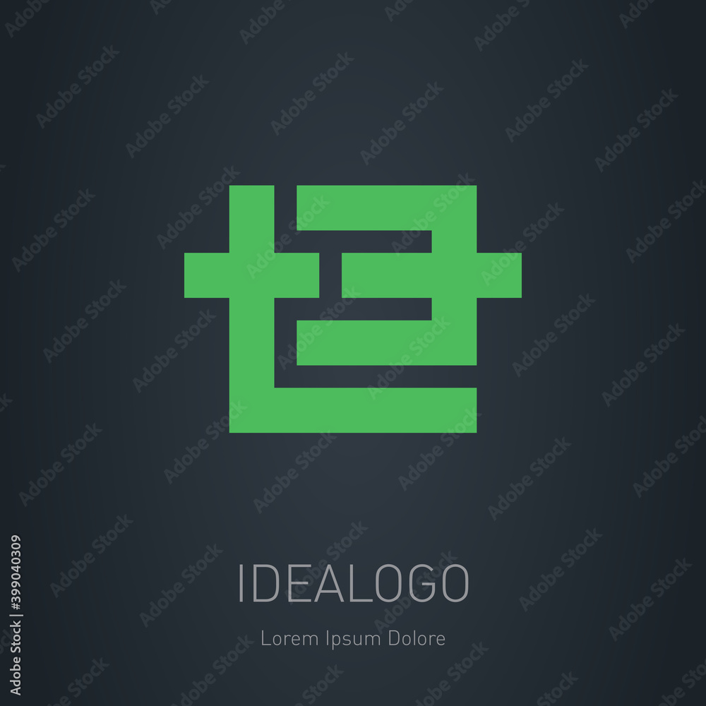 Fototapete t3 - vector design element or icon. logo with letter t and number 3. monogram or logotype.