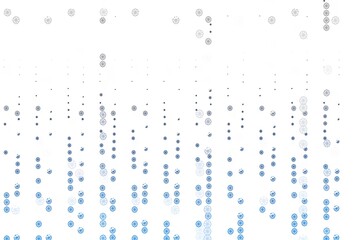 Light BLUE vector texture with colored snowflakes.