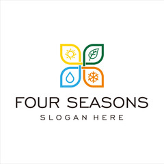 four seasons business logo design vector