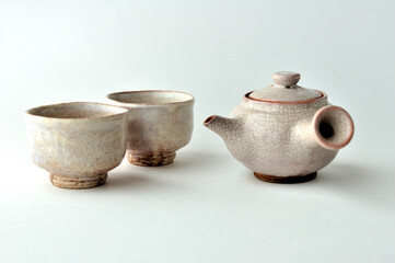 萩焼の急須と湯呑