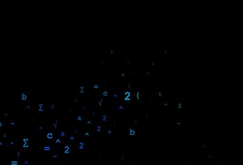 Dark Blue, Green vector template with math simbols.