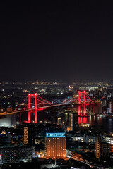 高塔山公園から見た北九州市内の夜景（新日本三大夜景）　福岡県　Kitakyusyu city 
Night view seen from Takatoyama Park