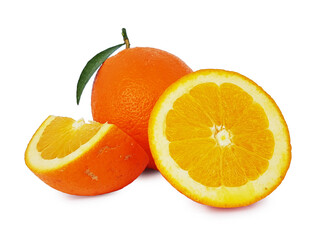 orange isolated leaf fresh whole slice background