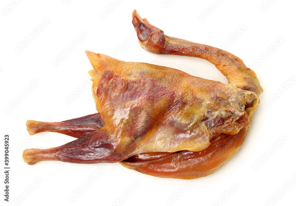 Poster Salted chicken on white background