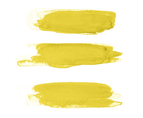 Watercolor yellow strokes on an isolated background. concept for your design.