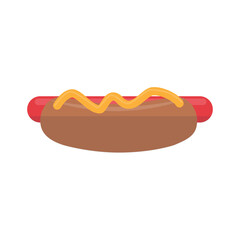 Traditional american fastfood Hot Dog for super bowl party, Vector illustration