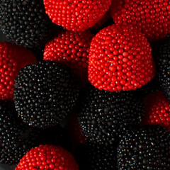 Fotograf&iacute;a macro de Golosinas frutales mostrando su textura 