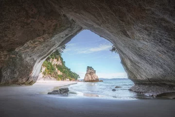 Fototapeten Blick von der Höhle in Cathedral Cove, Coromandel, Neuseeland © Christian B.