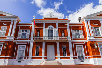 Beautiful Jardim Sena Freita, located in the historic center of Ponta Delgada city on Sao Miguel island. Azores, Sao Miguel, Portugal.