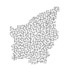 San Marino map from black pattern of the maze grid. Vector illustration.