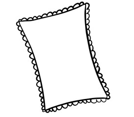 A decorative minimalistic frame - template for greeting card, invitation, banner etc. Black and white digital image - isolated element on white background. Digital illustration.