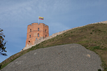 Fototapeta na wymiar Gediminas' Tower, the remaining part of the Upper Castle in Vilnius, Lithuania