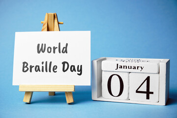 World Braille Day of winter month calendar january