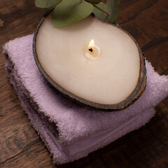 Vela arom&aacute;tica de coco sensaci&oacute;n de spa