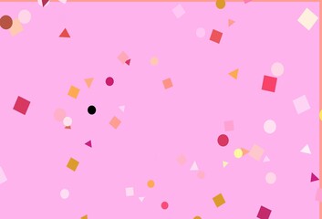 Light Red, Yellow vector cover in polygonal style with circles.
