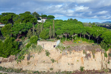 Spanish Civil War Concrete bunker, Arenys de Mar beach, Spain