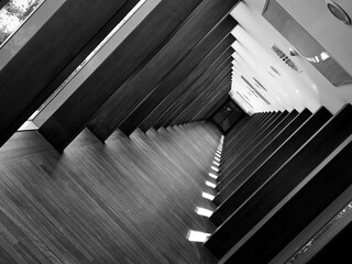 rotated view of a building interior