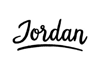 Jordan hand lettering on white background
