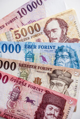 World money collection. Fragments of Hungary money