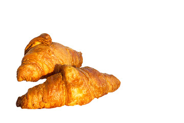 plain croissant isolated on a white background