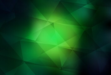Obraz premium Dark Green vector polygon abstract background.