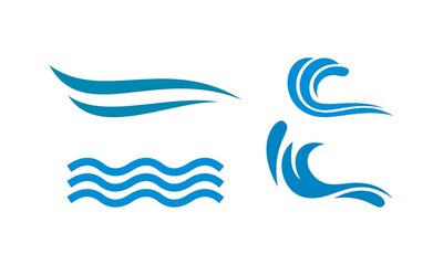 Fototapeta na wymiar water wave set logo 