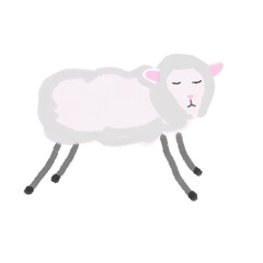 Cute sheep illustration on white background. Baby sheep illustration for kids holidays