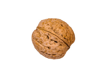 One walnut isolated on the white background