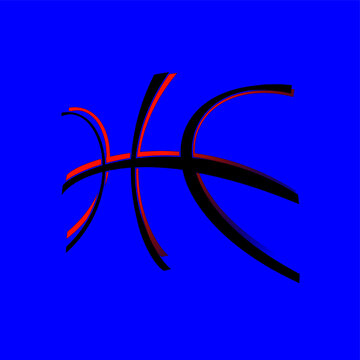A basketball in blue background