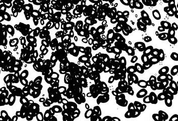 Black and white vector background with bubbles.