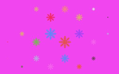 Light Multicolor, Rainbow vector layout with bright snowflakes.