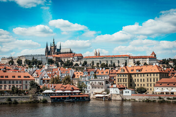 Fototapeta premium Castle, Charles Bridge, Prague, Czech Republic, summer, holiday 