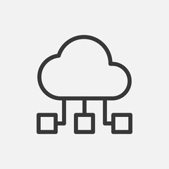 Cloud computing icon isolated on background. Server symbol modern, simple, vector, icon for website design, mobile app, ui. Vector Illustration