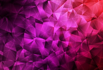 Dark Purple, Pink vector backdrop with lines, triangles.