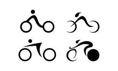 set bicycle logo vector