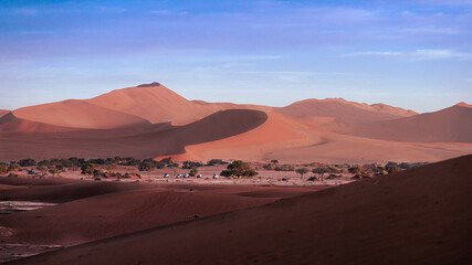 Fototapeta na wymiar Bacharn dunes at Soussusvlei, Namibia