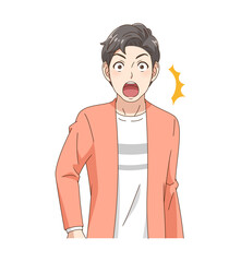 びっくり驚く男性