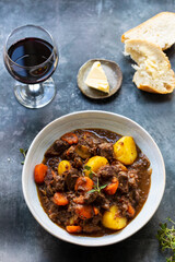 Classic dish of Beef bourguignon