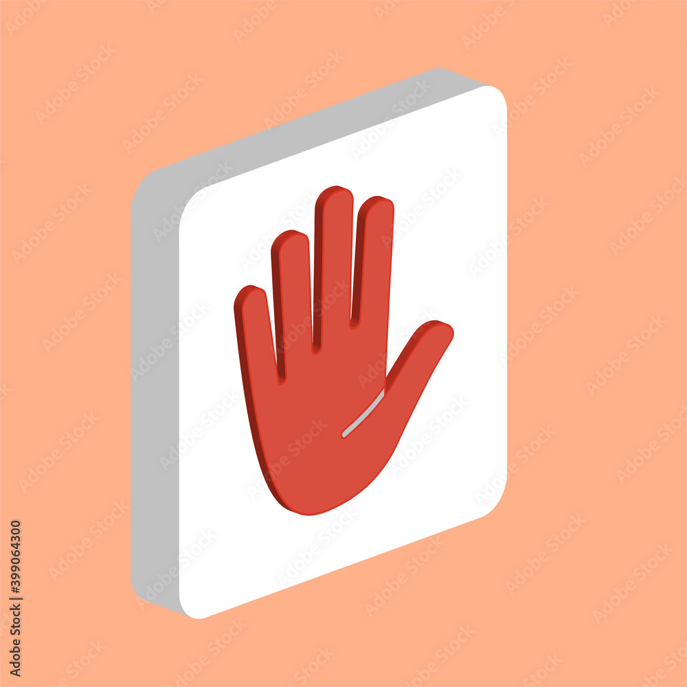 Poster stop hand simple vector icon. illustration symbol design template for web mobile ui element. perfect