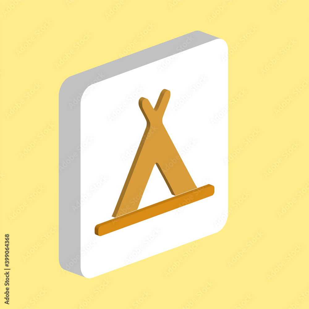 Poster wigwam simple vector icon. illustration symbol design template for web mobile ui element. perfect co
