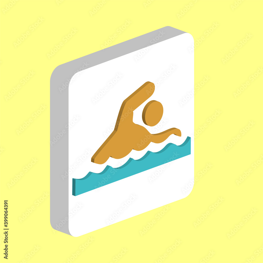 Poster swimming simple vector icon. illustration symbol design template for web mobile ui element. perfect 