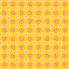 Abstract vector seamless pattern. Childish style minimalistic design with geometric shapes. Hand drawn cute illustration.