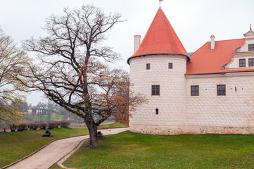 Fototapeta na wymiar An ancient castle in a small town is Bauska. Latvia.