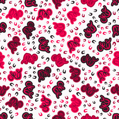 Abstract vector seamless pattern. Childish style minimalistic design with geometric shapes. Hand drawn cute illustration.